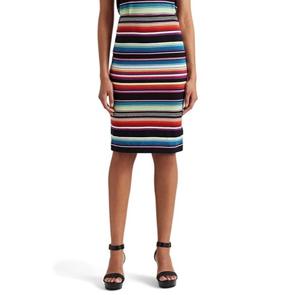 LAUREN RALPH LAUREN Striped Linen-Blend Pencil Skirt - NWT - Picture 4 of 6